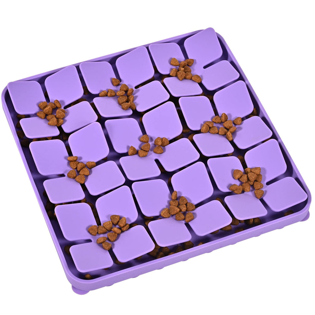 OurMiao Silicone Snuffle Mat for Dogs – Lick Mat & Slow Feeder, Rabbit (Purple)